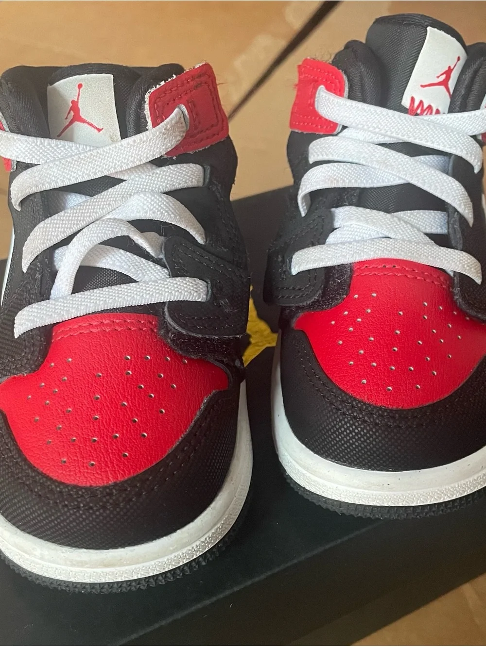 Nike Kids High-Top Sneakers in Black & Red with White Accents